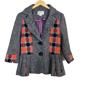 An Ren New York Patchwork Wool‎ Blend Tweed Jacket Wearable Art Women’s Small